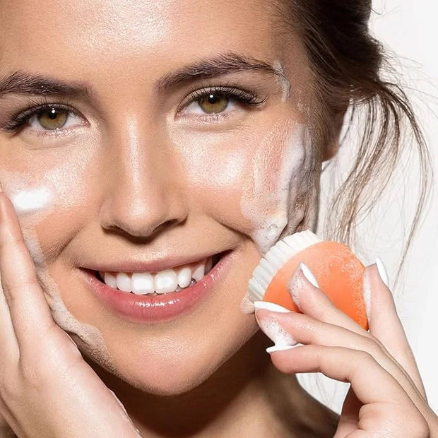 EcoTools Mini Facial Cleansing Brush, Infused with Citrus, Boosts Collagen, Safe for Sensitive Skin, Exfoliates & Clean Po...