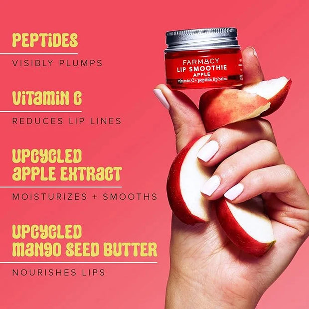 Farmacy Plump + Shine Lip Smoothie Duo - Peptide Lip Balm - Lip Moisturizer & Plumper with Vitamin C - Apple & Mango with ...