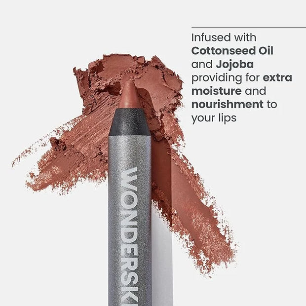 Wonderskin Lip Liner Pencil - 360 Contour Lipliner, Long Lasting, Sharpenable, Waterproof and Transfer-Proof Brown Lip Lin...