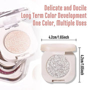 Monochrome Glitter Eyeshadow - Slive Shimmer Eye Shadow, Talc-Free, Paraben-Free, Cruelty-Free, Long-Lasting Single Eyesha...