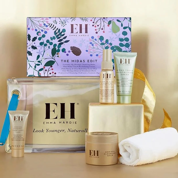 Emma Hardie The Midas Edit Gift Set, Featuring 4 Luxurious Skin Care Products & Cleansing Cloth, Packed in a Convenient Co...
