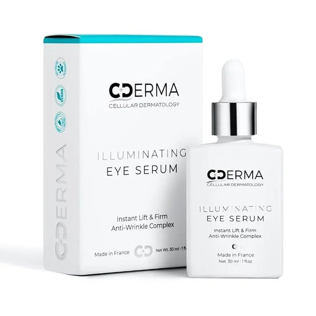 CDERMA Anti Aging Eye Serum Reduces Wrinkles, Fine Lines, Puffiness & Dark Under Eye Bags. Instant Lift & Firm - Made in F...