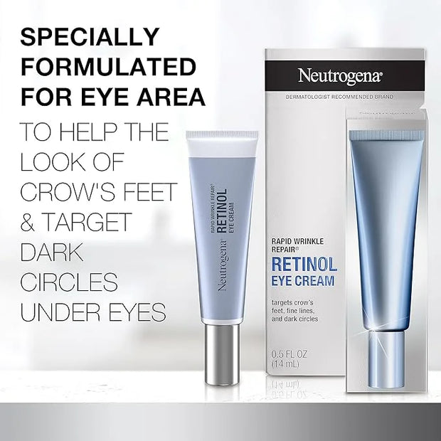 Neutrogena Rapid Wrinkle Repair Retinol Eye Cream for Dark Circles, Daily Anti-Aging Under Eye Cream with Retinol & Hyalur...