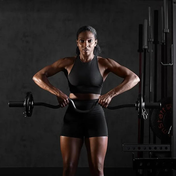 47in Black Zinc Olympic EZ Super Curl Bar - Product Image