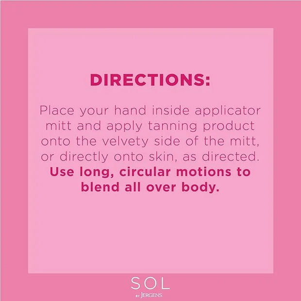Jergens SOL Self Tanner Applicator Mitt, Flawless, Streak-free Tanning Blender Glove, Sunless Tanning, Reusable Tanning Mi...