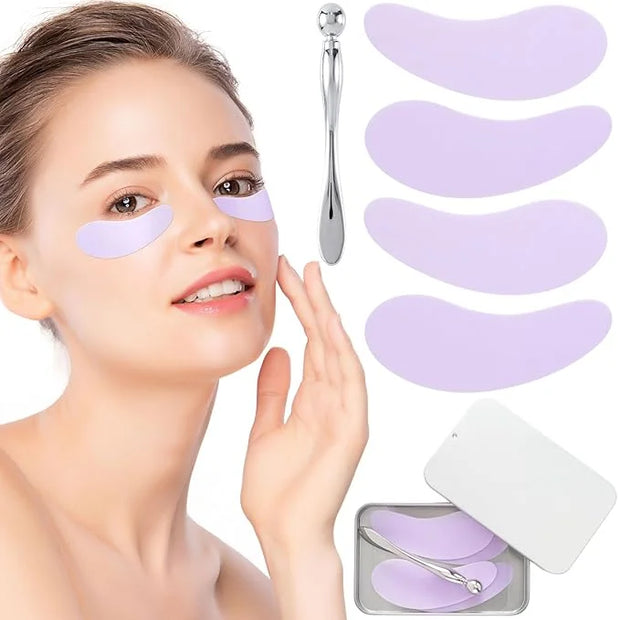 Joez Wonderful Under Eye Patches 2 Pairs, Silicone Reusable Eye Patches, Under Eye Mask for Skin Care Effect to Reduce Wri...