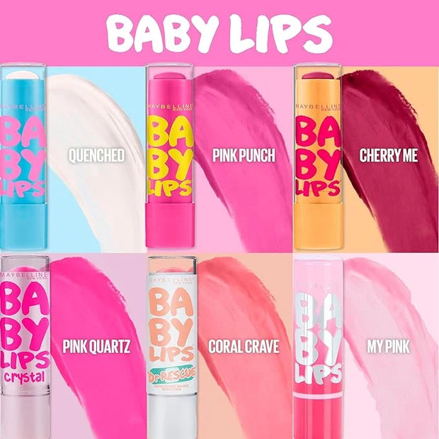 Maybelline New York Baby Lips Moisturizing Lip Balm 3-pack, Lip Care Essentials, 3 Shades - Product Image
