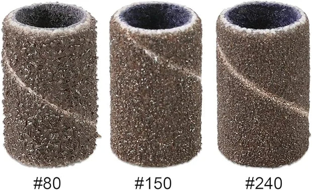 PANA 100 Pieces Nail Sanding Bands Professional Nail Manicure Great Fit for Nail Drill Bits for Acrylic Nails (150 Grit, B...