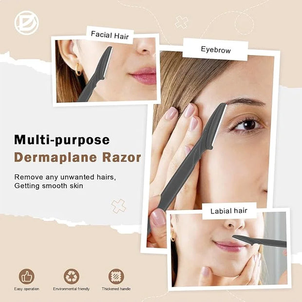 D 18 PCS Eyebrow Razor,Dermaplane Razor,Face Razors for Women,Dermaplaning Tool for Face,3 Colors Facial Hair Shavers with...