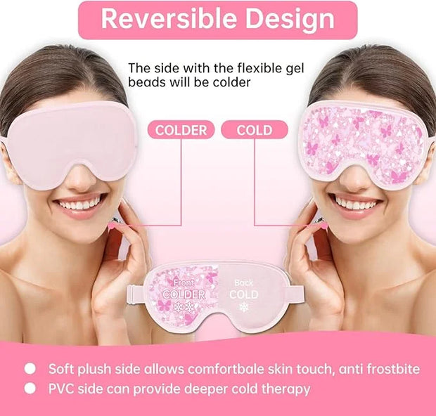 Cooling Eye Mask Cold Eye Compress Mask for Puffy Eyes, Reusable Eye Ice Pack Gel Ice Eye Mask for Tired Eyes, Eyes Surger...