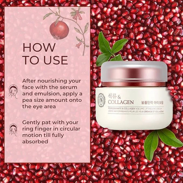 The Face Shop Pomegranate & Collagen Volume Lifting Eye Cream | Ultra-Light Eye Cream for Eye Skin Lifting, Firming & Brig...