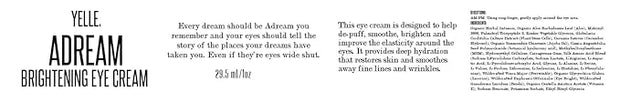 Yelle. Skincare | A-Dream Brightening Eye Cream Plant-Based Eye-Cream Use To Smooth, Brighten, and Improve The Elasticity ...