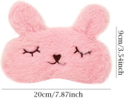 Honbay Plush Rabbit Sleeping Eye Mask Cute Cartoon Animal Eye Mask for Little Girls (Pink) - Product Image