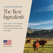 Beef Tallow For Face & Body | Grass Fed & Finished Beef Tallow Balm Infused with Essential Oils (Lavender, Jojoba) | Face ...