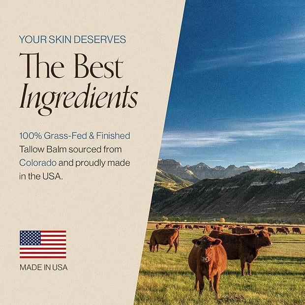 Beef Tallow For Face & Body | Grass Fed & Finished Beef Tallow Balm Infused with Essential Oils (Lavender, Jojoba) | Face ...