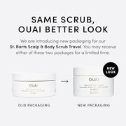 OUAI Scalp & Body Scrub, St. Barts Travel Size - Exfoliating Body Scrub with Sugar & Coconut Oil Blend for Smooth, Moistur...