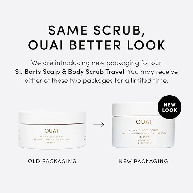 OUAI Scalp & Body Scrub, St. Barts Travel Size - Exfoliating Body Scrub with Sugar & Coconut Oil Blend for Smooth, Moistur...