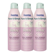 Coppertone Pure and Simple Baby Spray Sunscreen SPF 50, Broad Spectrum Sunscreen for Baby, 5 Oz Bottle, Pack of 3 - Produc...