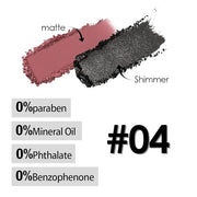 Wine Red Black Two Color Matte Shimmer Eyeshadow,Bright High Pigment Eye Shadow Powder,Professional Long-Lasting Waterproo...