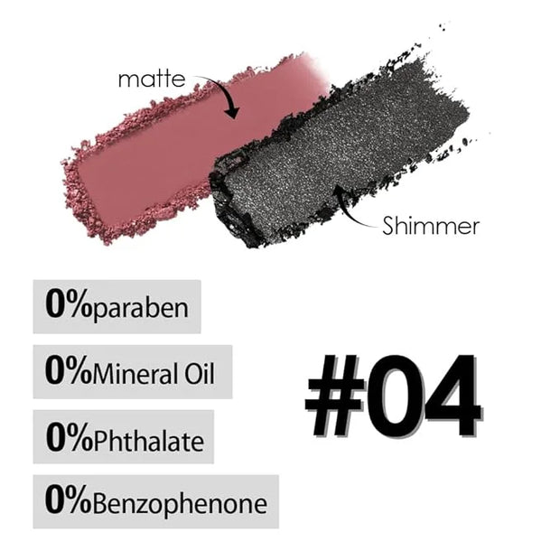 Wine Red Black Two Color Matte Shimmer Eyeshadow,Bright High Pigment Eye Shadow Powder,Professional Long-Lasting Waterproo...