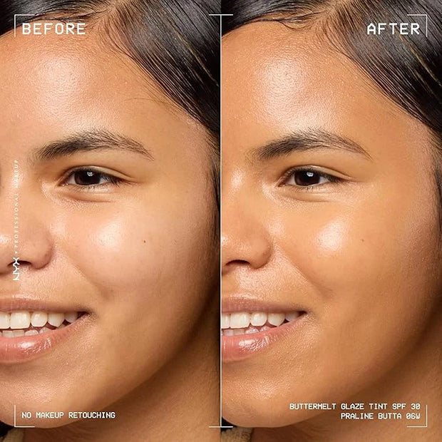 NYX PROFESSIONAL MAKEUP Buttermelt Glaze Soft Glow Skin Tint + SPF 30, Up To 12HR Wear, 06 Praline Butta - Product Image