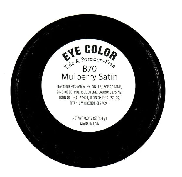 Mulberry Satin Frost Light Purple Lavender Taupe Burnt Burgundy Shimmer Pressed Powder Single Vegan Eyeshadow; Talc, Parab...