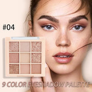 9Colors Champagne Rose Gold Eye Shadow Palette Makeup,Highly Pigmented Shimmer Pink Eyeshadow Palette Nude Glitter Sparkly...