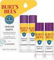 Burt's Bees Rescue Balm Elderberry Lip Balm, With Antioxidant-Rich Elderberry, Tint-Free, Natural Origin Lip Care, 2 Tubes...