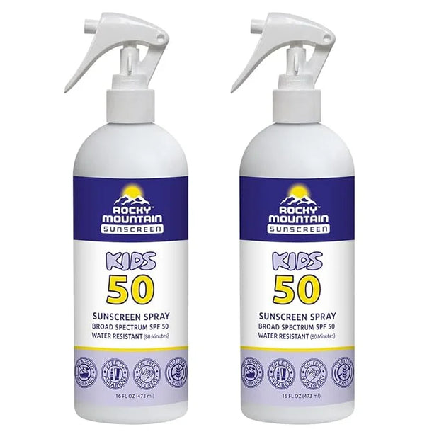 KIDS Rocky Mountain Sunscreen SPF 50 Liquid Spray | Broad Spectrum UVA/UVB Protection | Hawaii 104 Reef Act Compliant (Oxy...