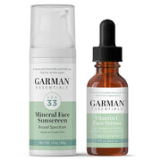 Mineral Sunscreen Lotion SPF 33, Reef Safe, Water Resistant, 1.7 fl oz & Vitamin C Serum for Face, Hyaluronic Acid, Anti A...