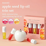 NOONI Korean Hydrating Lip Oil Gift Set - Appleseed Lip Oil Trio, Tinted Lip Care, Hydrating, Lip Plumping, Long Lasting M...