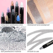 Kaely 2Pcs Cream Eyeshadow Stick Set for Eyes,Dazzling Grey & Silver Shimmer Pen,Eye Brightener Halloween Makeup,sombras p...
