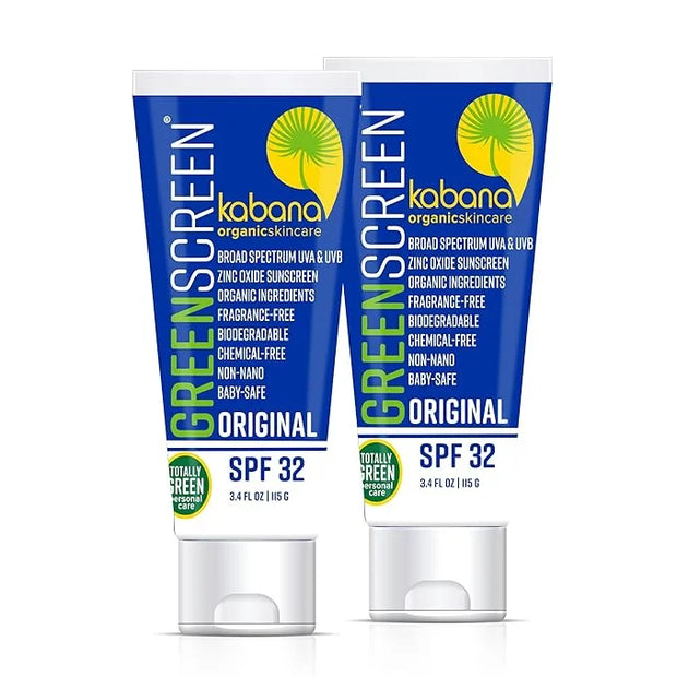 Green Screen Organic Zinc Oxide Sunscreen SPF 32 - Original - Vegan - Soy Free - Gluten Free - 6.8 fluid ounces/230g - TSA...