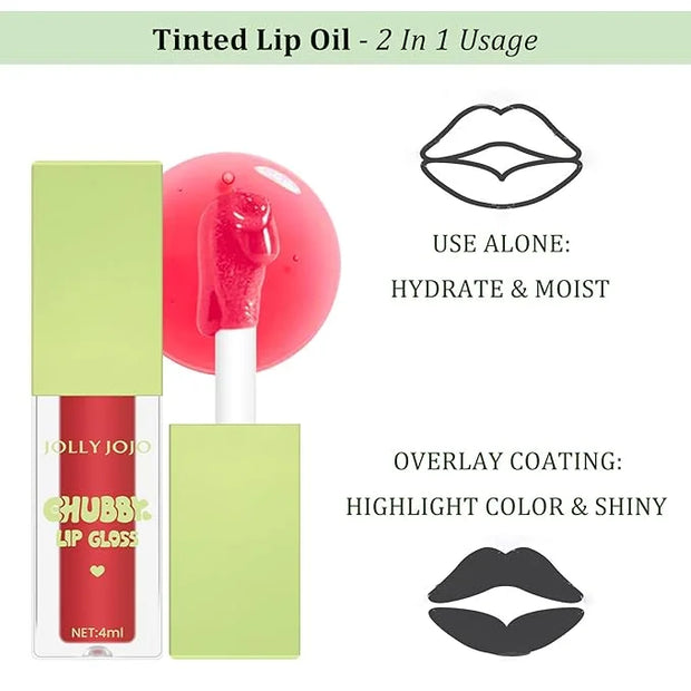 Lip Glow Oil - Hydrating Lip Oil Tinted, Long Lasting Plumping Lip Balm Lip Care Moisturizing Lip Gloss (# 6) - Product Image