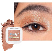 Kaely Pressed Single Eyeshadow Makeup, Champagne Gold Sparkle Highly Pigmented Monochrome Eye Shadow Palette, Waterproof N...
