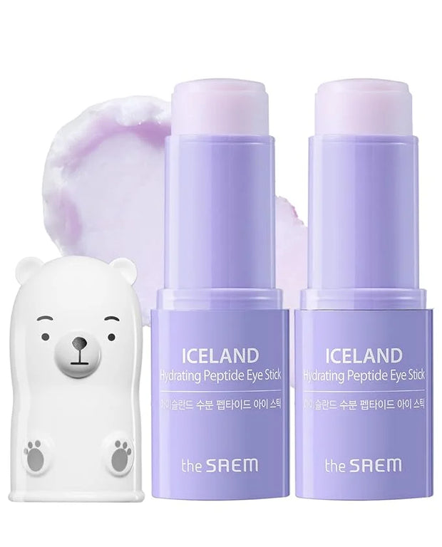 THESAEM Iceland Hydrating Peptide Eye Stick 0.24oz - Elasticity, Cooling, Moisturizing Eye Balm for Loose Skin – Under Eye...