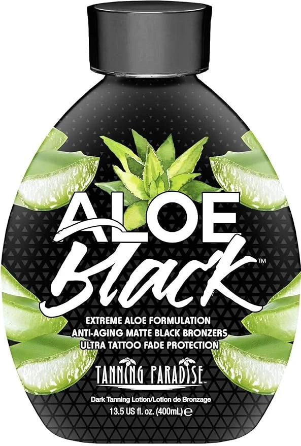 Tanning Paradise Aloe Black Tanning Lotion | Anti-Aging, Anti-Orange, Anti-Wrinkle Matte Black Bronzer Tanning Lotion | Ta...