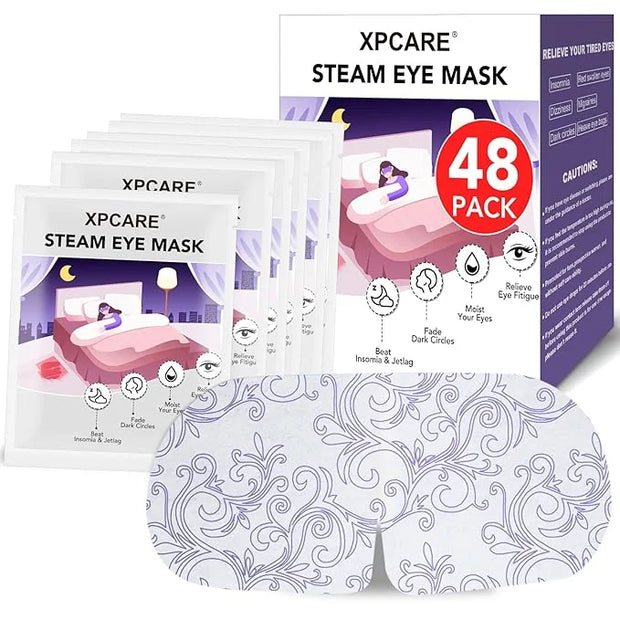 XPCARE 48 Pack Steam Eye Masks for Dry Eyes, Self Heated Steam Warm Eye Mask, Disposable Heated Eye Mask for Dark Circles,...