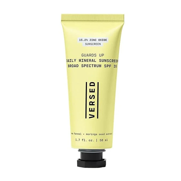 Versed Guards Up Daily Face Sunscreen - Zinc Oxide Mineral for All Skin Types - Lightweight, Skin-Like Non-Nano Sunscreen ...