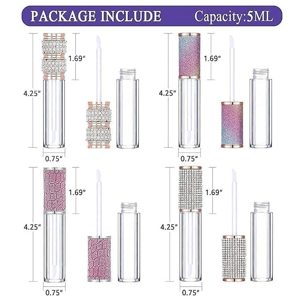 AMORIX 5ml Lip Gloss Wand Tubes and 10ml Squeeze Tubes Bundle - Product Image