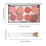 KYDA 8 Colors Face Blush Palette, Natural Matte Blush Palette, Smooth Blendable Powder, Multiuse Blusher Makeup with Conto...