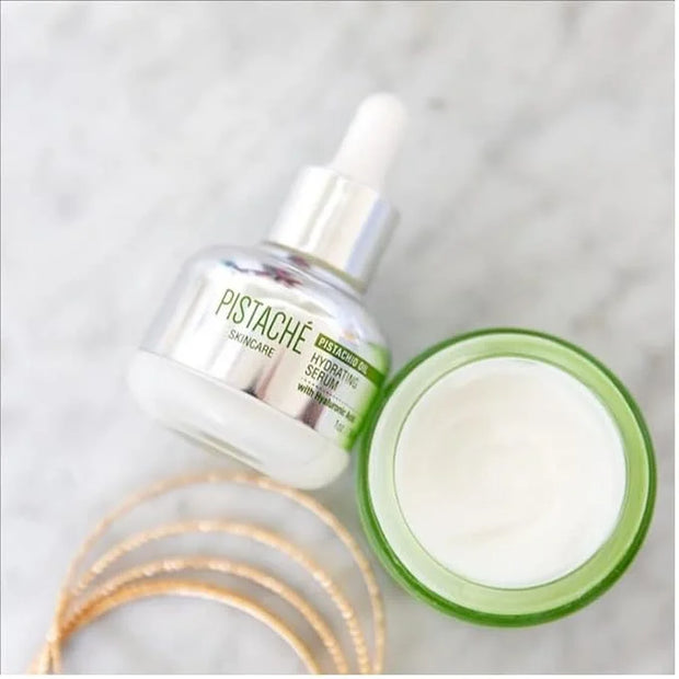 Pistaché Skincare Pistachio Oil Dewy Face Beauty Duo Set + Hyaluronic Acid Face Serum & Face Moisturizer + Hydrates and No...