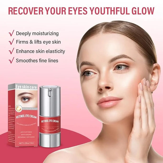 Retinol Eye Cream for Dark Circles and Puffiness, Anti Aging Under Eye Cream Reduce Wrinkles Fine Lines, with Collagen and...