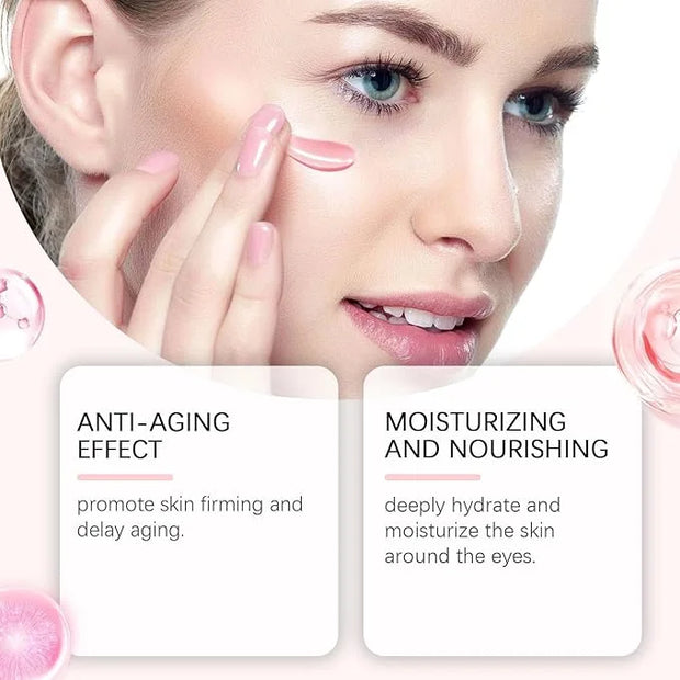 PDRN Pink Peptide Eye Serum Cream, Hydrating & Firming Eye Cream for Dark Circles, Anti-Aging Treatment Reduces Fine Lines...