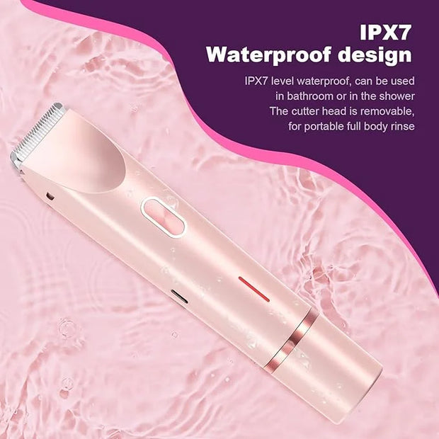 Glow Aura Womens Shaver 2 in 1, Electric Razor, Painless Hair Removal for Face,Body Waterproof Wet & Dry Use Body Hair Tri...