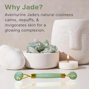 Beauty by Earth Jade Roller for Face - Smoothes Fine Lines & Wrinkles, Face Massager Skin Care Tools with Small Eye Roller...
