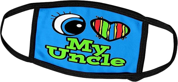 3dRose Face Mask Large, Bright Eye Heart I Love My Uncle - Product Image