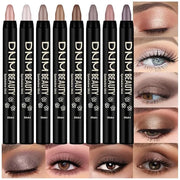 8Pcs Cream Eye Shadow Brightener Stick Makeup Set, Champagne Pearl Taupe Bronze Cocoa Stone Putty Smoky Amethyst Shimmer M...