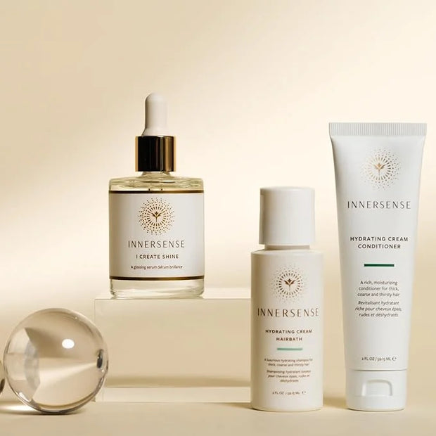 INNERSENSE Organic Beauty - Hydrate & Shine Set | I Create Shine, Hydrating Cream Hairbath, Hydrating Cream Conditioner | ...