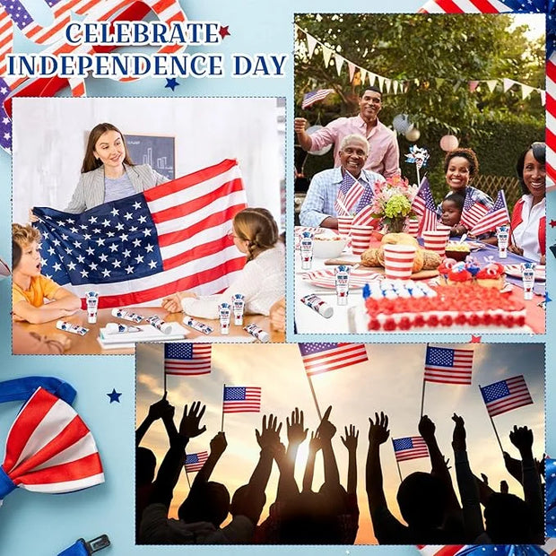 24 Pcs 4th of July Party Supplies Bulk Spf 30 Mini Sunscreen for Summer Independence Day Party 1oz Travel Size Thank You G...